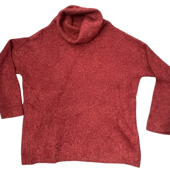 Catherine Malandrino NWT Cozy Cowl Neck Brick Red Sweater Size Large - Picture 1 of 8